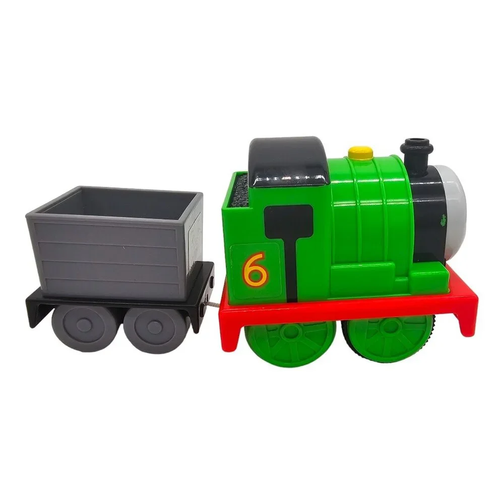 1998 TOMY Percy Train with Cargo Car Thomas & Friends Push Along Trackmaster Toy